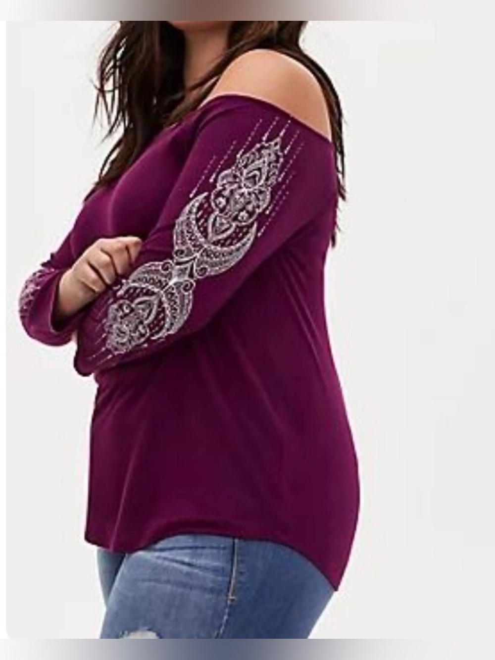 NWOT Torrid women's plum purple off-shoulder top 5X